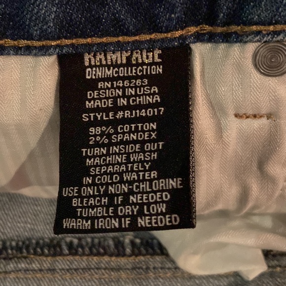 Boho  button fly distressed light wash jean shorts with embroidered flow… - Picture 9 of 10